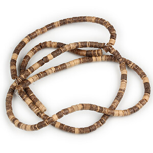 Margele margele lemn cocos crem rondele aprox. 2-5x3,5mm (sirag)