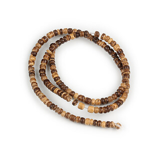 Mărgele lemn cocos maro rondele aprox. 2-5 &times; 4 mm (sirag)