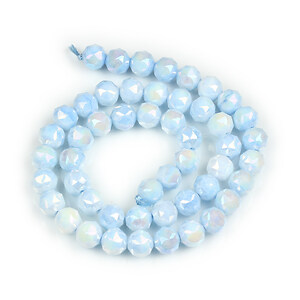Sirag margele cristale electroplacate in doua nuante aprox. 7-8mm - albastru AB