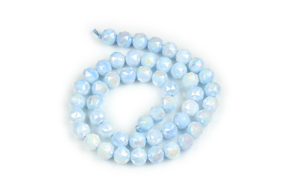 Sirag margele cristale electroplacate in doua nuante aprox. 7-8mm - albastru AB