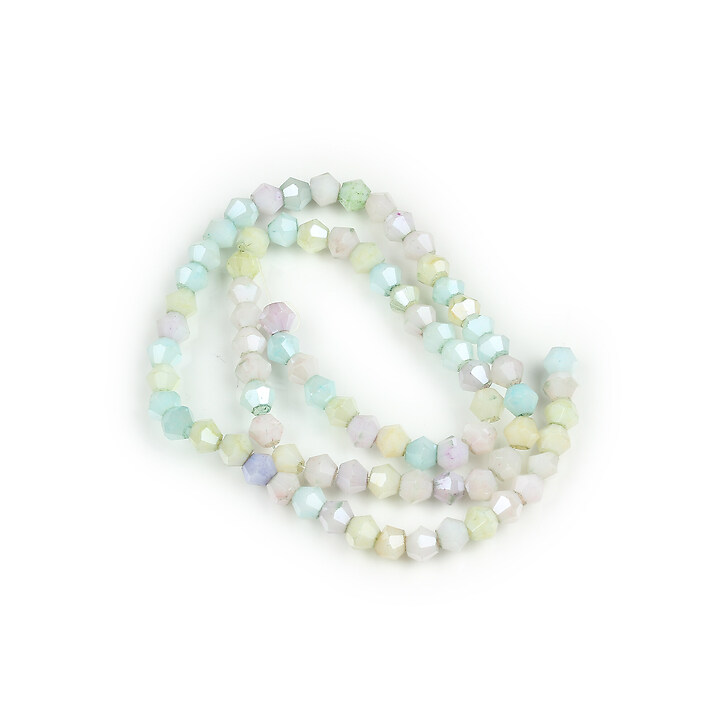 Margele cristal biconic electroplacat 4,2-4,9-3,9mm (sirag) - mix crackle placat AB
