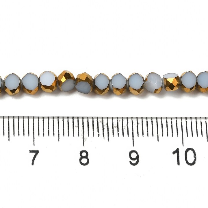 Margele cristale electroplacate pe jumatate 4-4,5x3mm (sirag) - auriu si gri