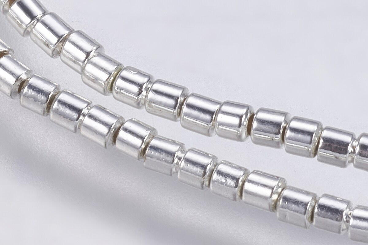 Hematit coloana 1,5x1mm - placat argintiu inchis (sirag)