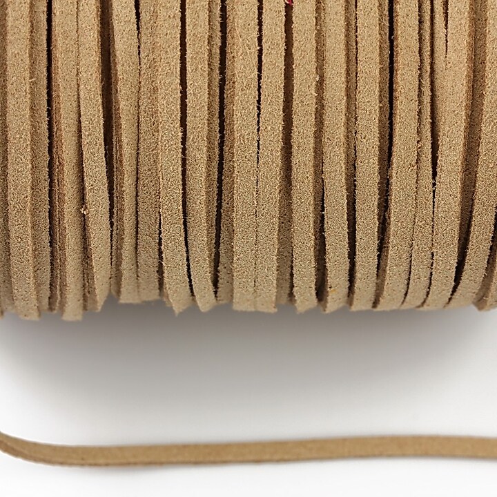 Snur suede (imitatie piele intoarsa) 3x1mm, beige (5m) - cod 173