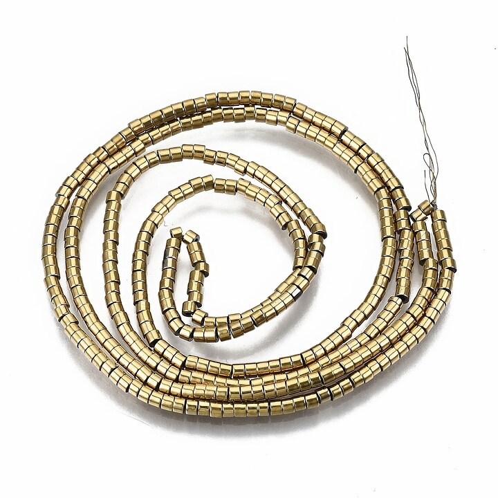 Hematit rondele 1x1,5mm (sirag) - placat auriu