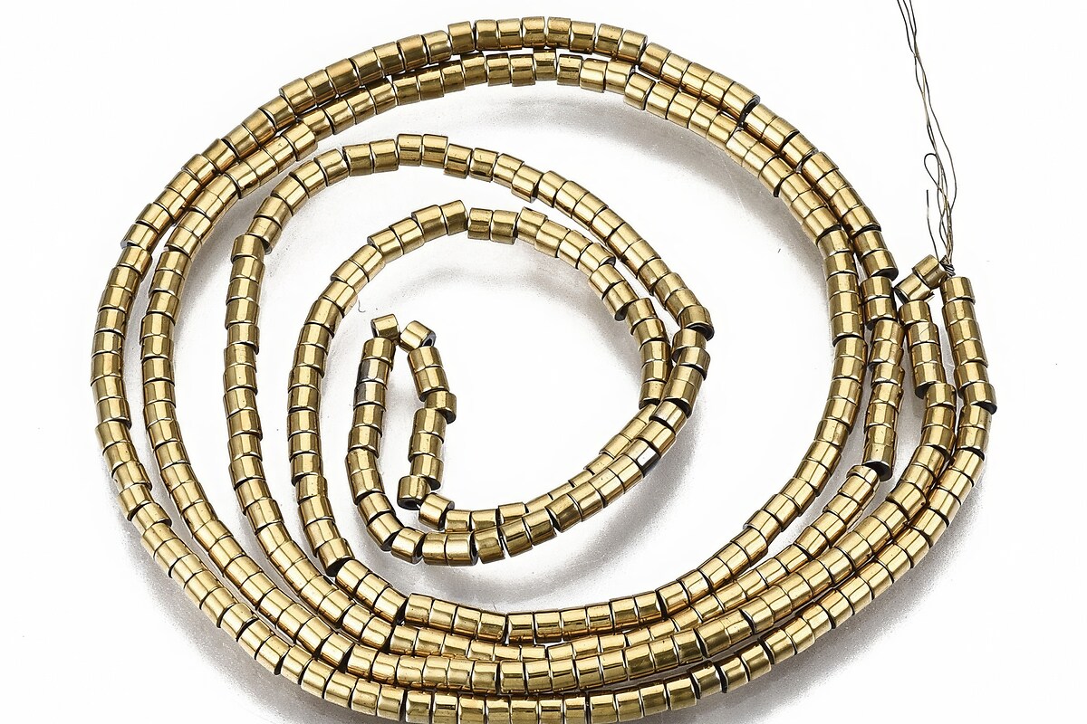 Hematit rondele 1x1,5mm (sirag) - placat auriu