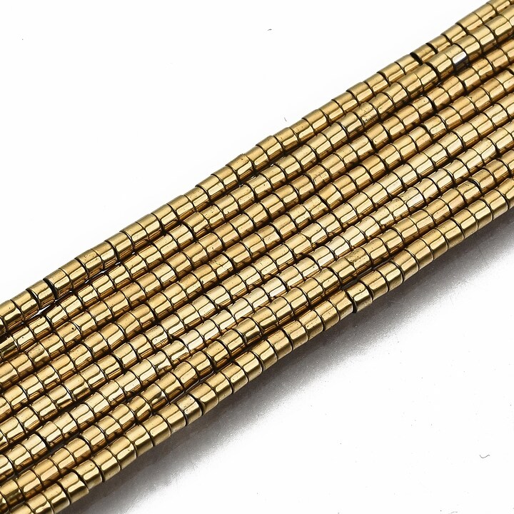 Hematit rondele 1x1,5mm (sirag) - placat auriu