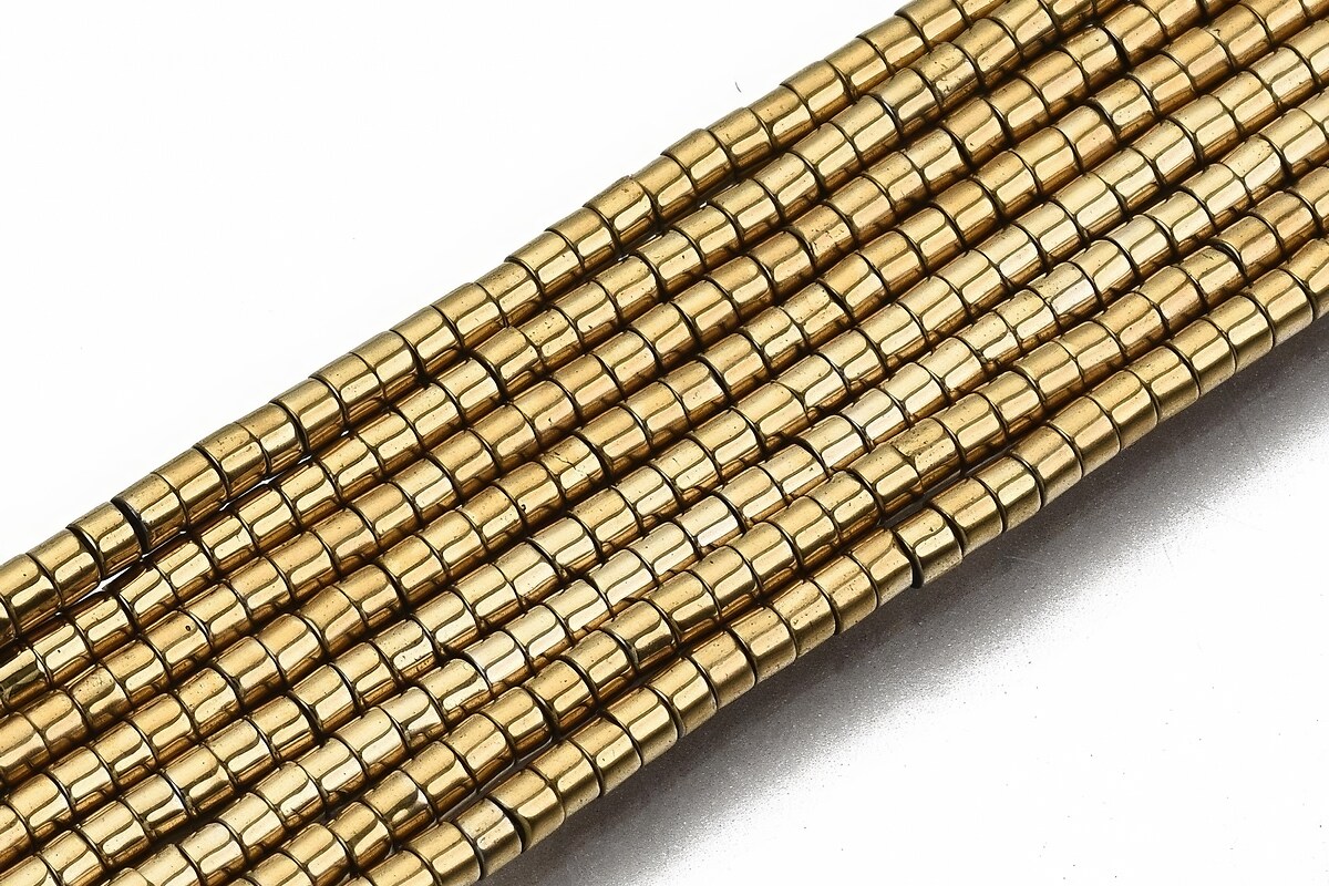 Hematit rondele 1x1,5mm (sirag) - placat auriu