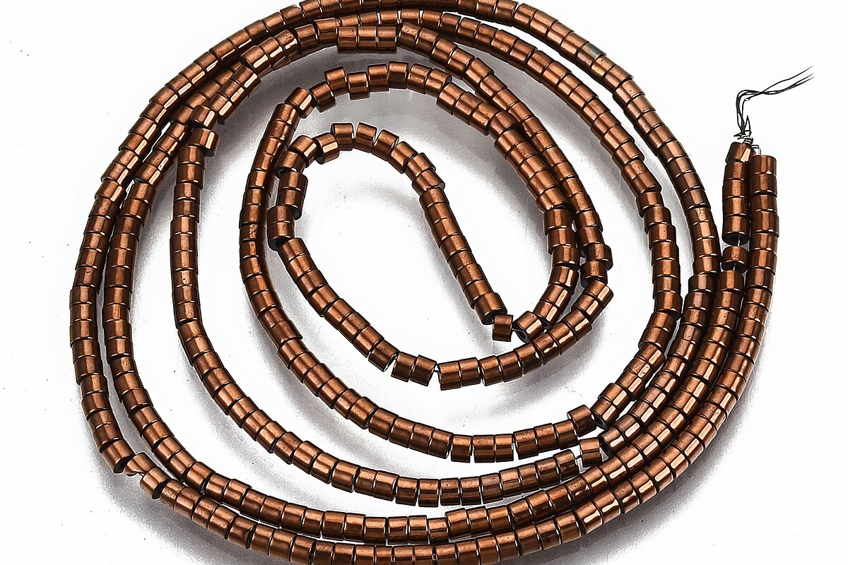 Hematit rondele 1x1,5mm (sirag) - placat cupru