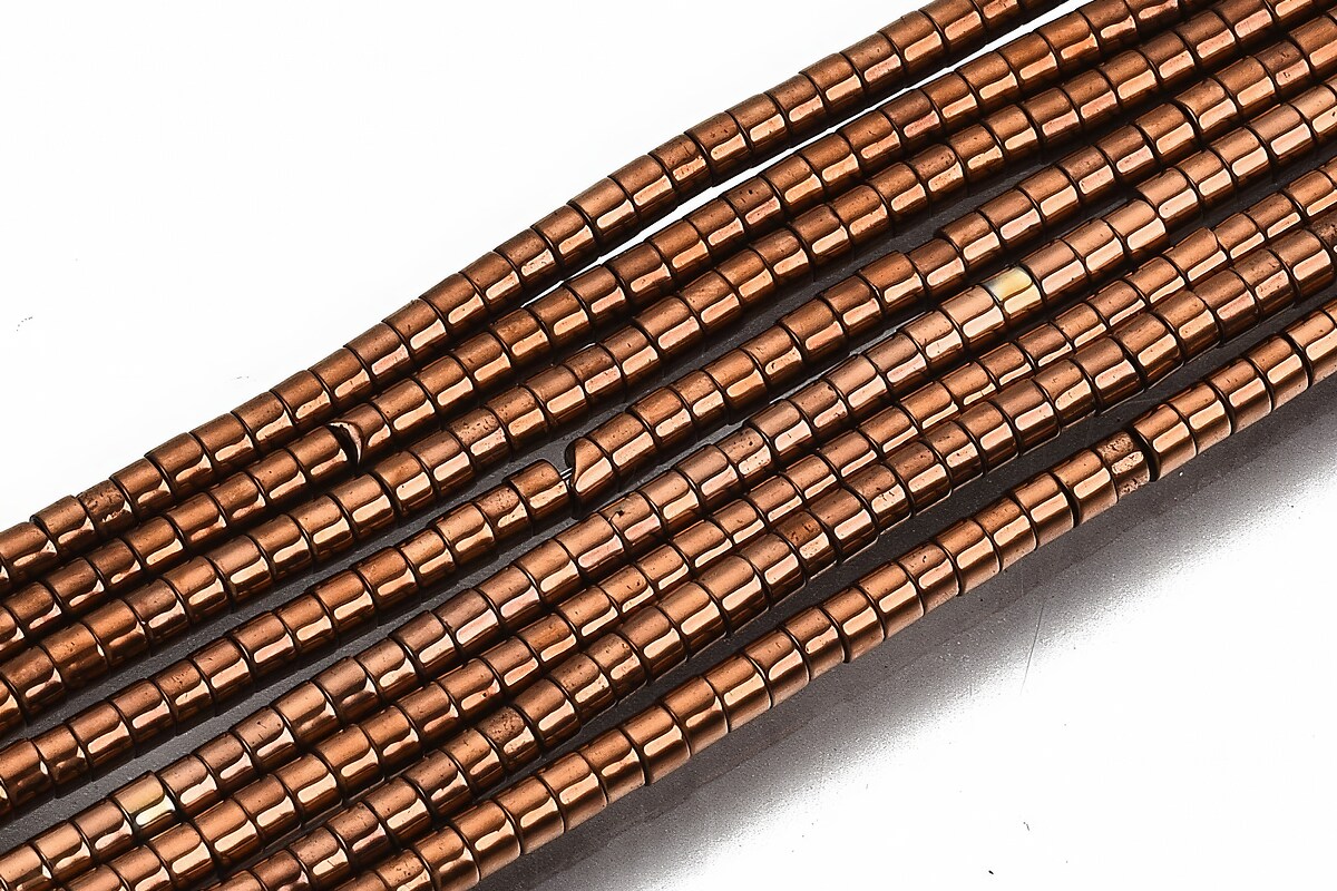 Hematit rondele 1x1,5mm (sirag) - placat cupru