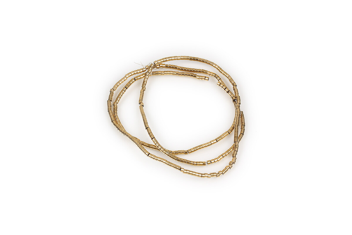 Hematit rondele 1x1,5mm (sirag) - placat auriu
