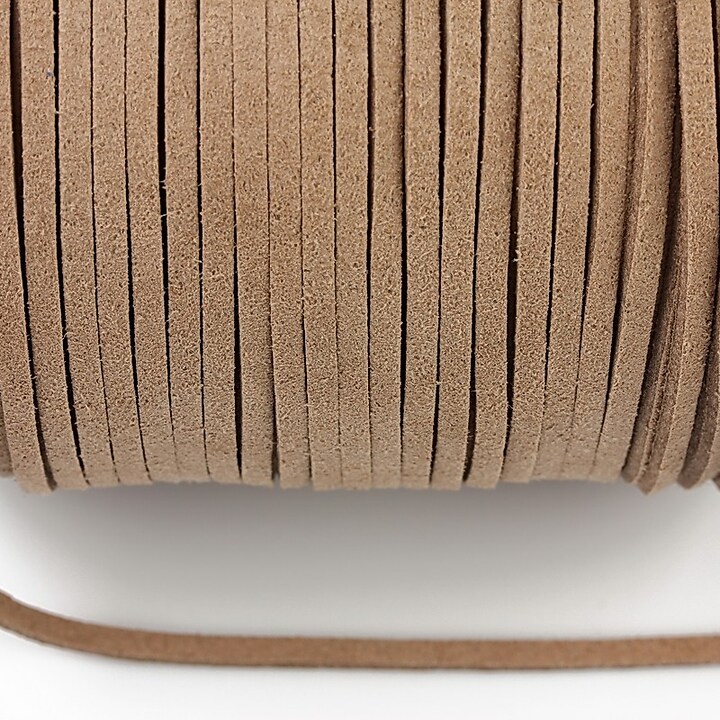 Snur suede (imitatie piele intoarsa) 3x1mm, beige (5m) - cod 174