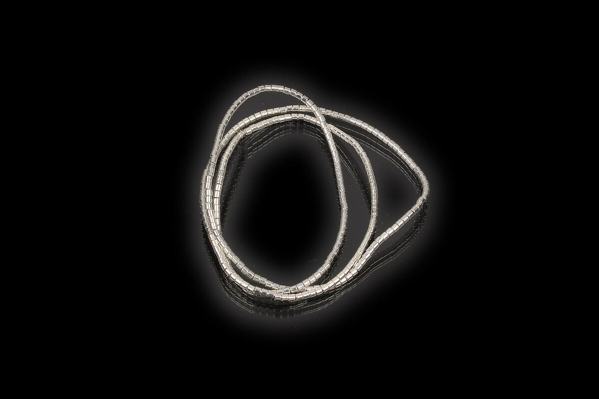 Hematit coloana 1,5x1mm - placat argintiu inchis (sirag)