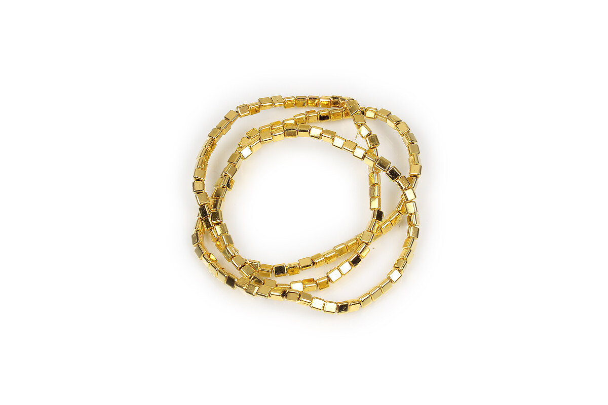 Hematit triunghi 3x2,5x2,7mm - placat auriu (sirag)
