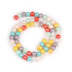 Sirag margele de sticla opace electroplacate AB 6mm - mix