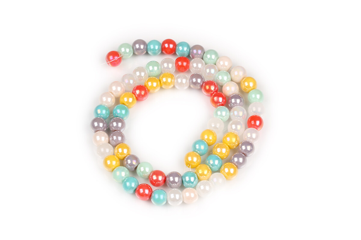 Sirag margele de sticla opace electroplacate AB 6mm - mix