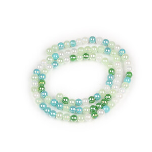 Sirag margele de sticla opace electroplacate AB 4-4,5mm - verde