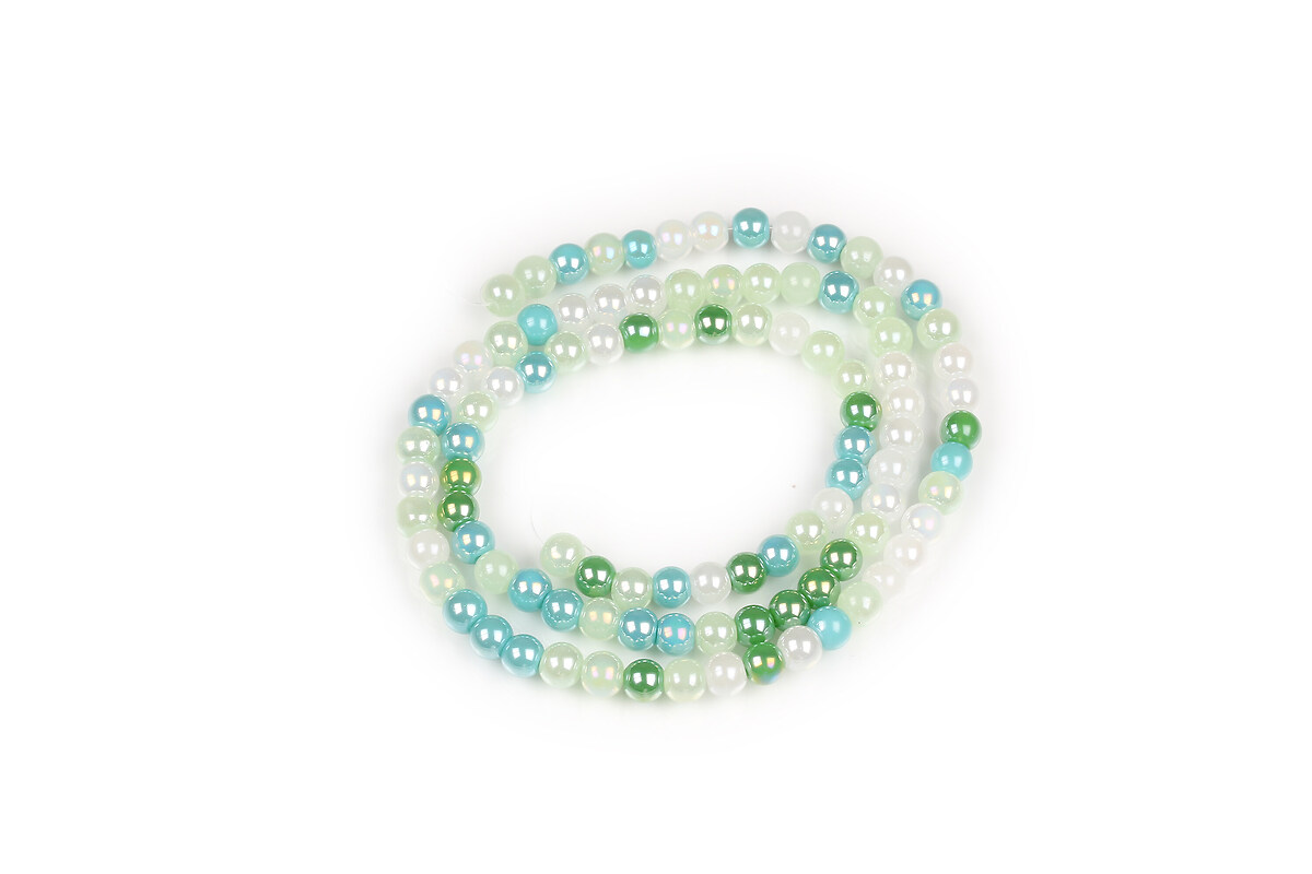 Sirag margele de sticla opace electroplacate AB 4-4,5mm - verde