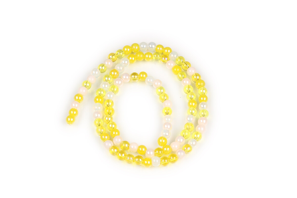 Sirag margele de sticla opace electroplacate AB 4-4,5mm - galben