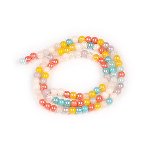 Sirag margele de sticla opace electroplacate AB 4-4,5mm - mix