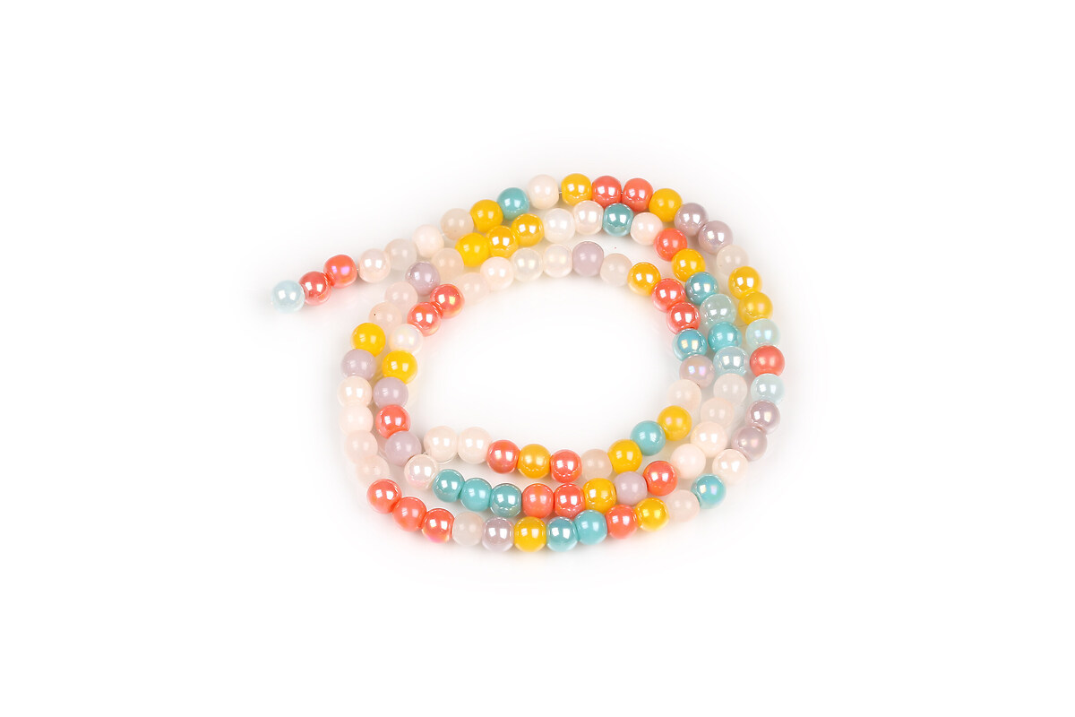 Sirag margele de sticla opace electroplacate AB 4-4,5mm - mix