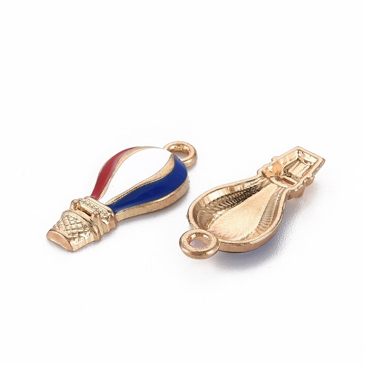 Charm mini pandantiv auriu emailat balon cu aer cald 23x10mm
