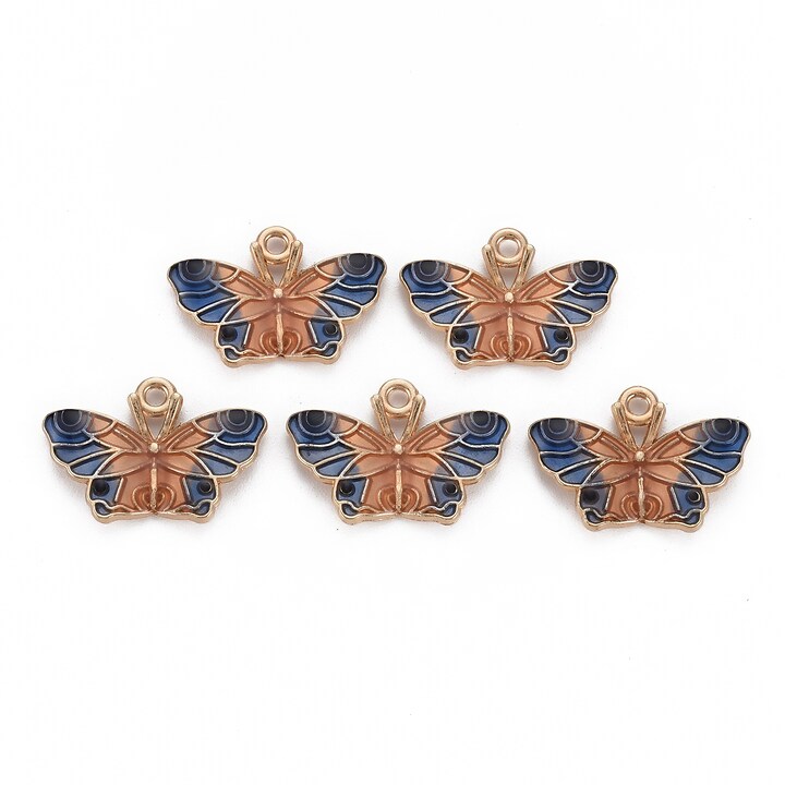 Charm mini pandantiv auriu emailat fluture 15x22mm