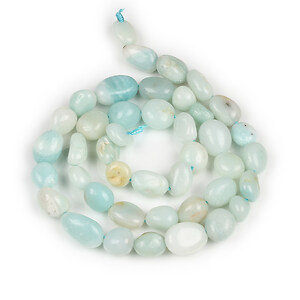 Margele amazonite nuggets rotunjite 8-15x7-12mm (sirag)