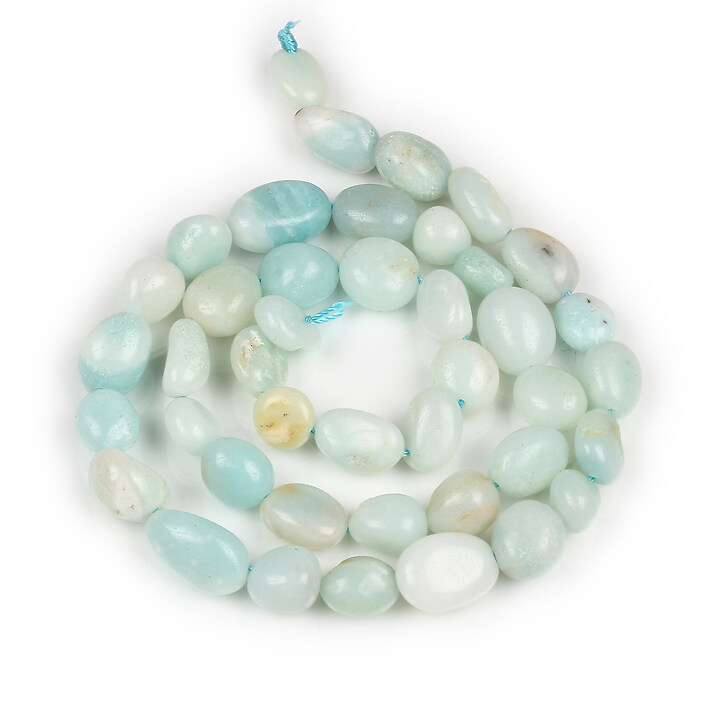 Margele amazonite nuggets rotunjite 8-15x7-12mm (sirag)