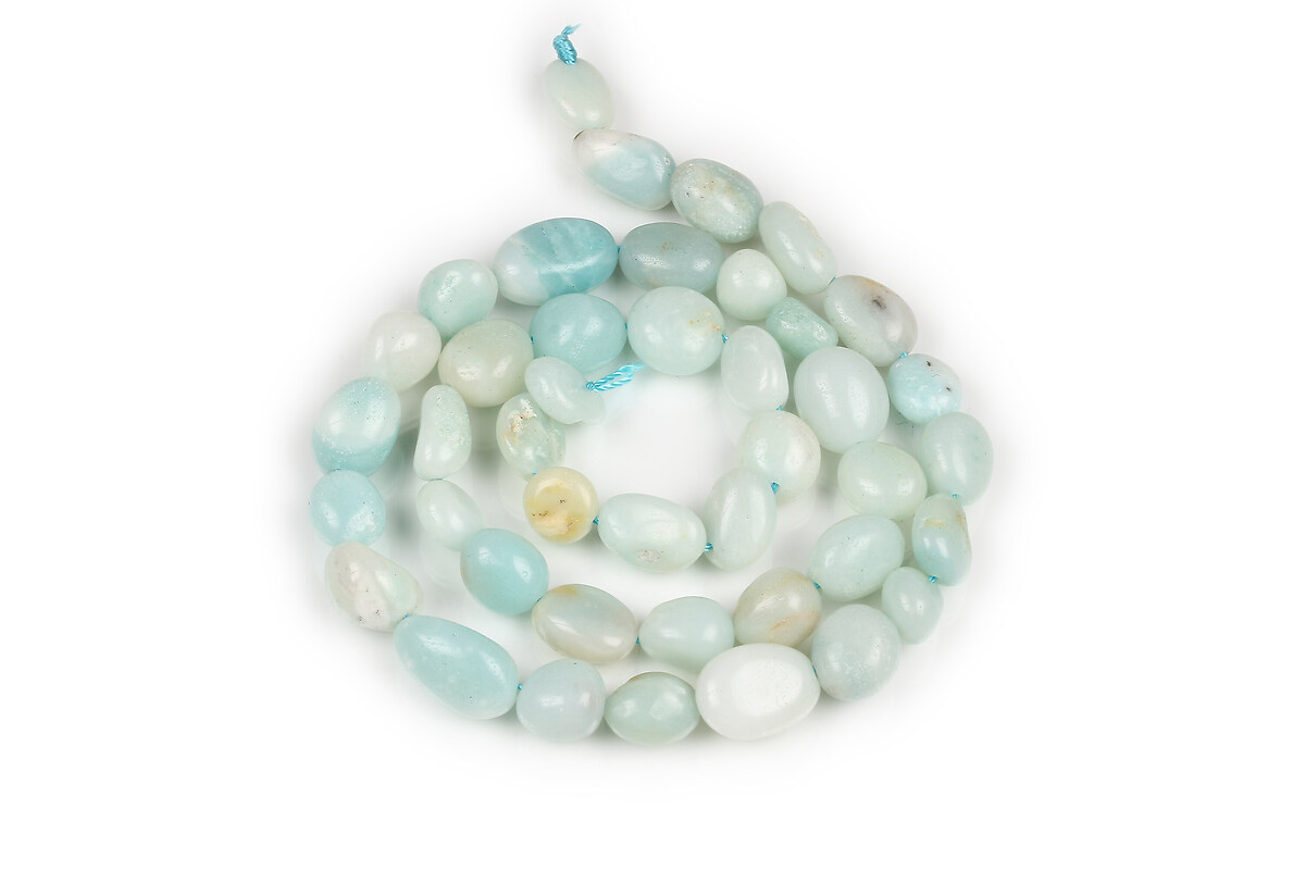 Margele amazonite nuggets rotunjite 8-15x7-12mm (sirag)