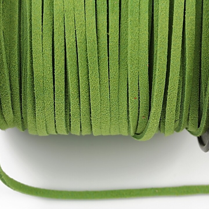 Snur suede (imitatie piele intoarsa) 3x1mm, verde deschis (5m) - cod 185