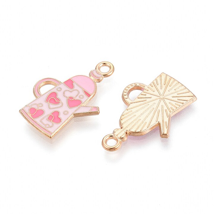 Charm mini pandantiv auriu emailat ceainic 22x15mm