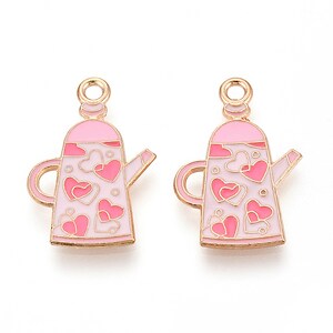 Charm mini pandantiv auriu emailat ceainic 22x15mm