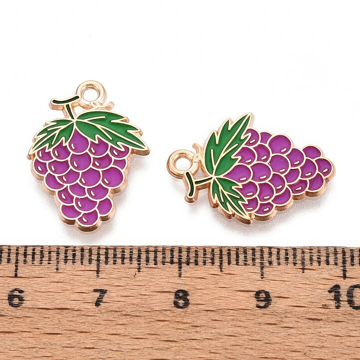 Charm mini pandantiv auriu emailat strugure 21x15mm