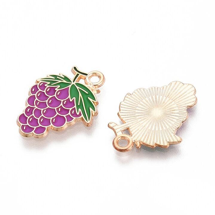 Charm mini pandantiv auriu emailat strugure 21x15mm