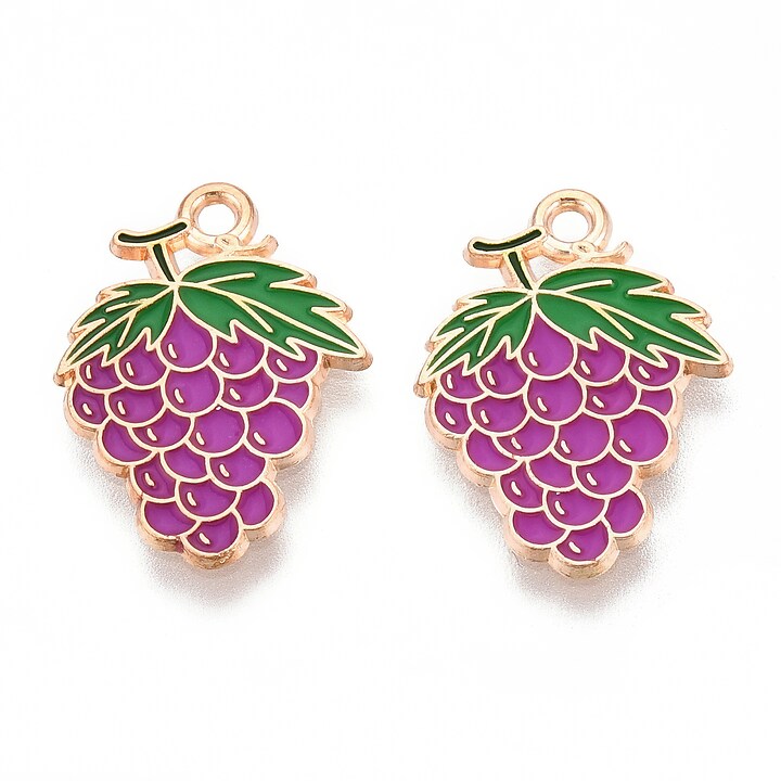 Charm mini pandantiv auriu emailat strugure 21x15mm