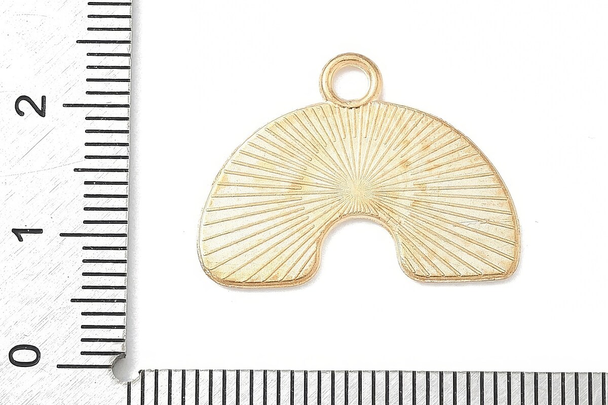 Charm mini pandantiv auriu emailat curcubeu 18x24mm