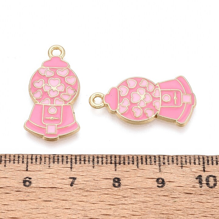 Charm mini pandantiv auriu emailat masina cu guma 25x13mm