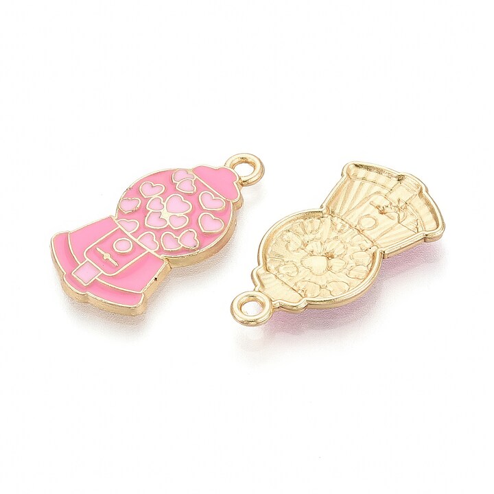 Charm mini pandantiv auriu emailat masina cu guma 25x13mm