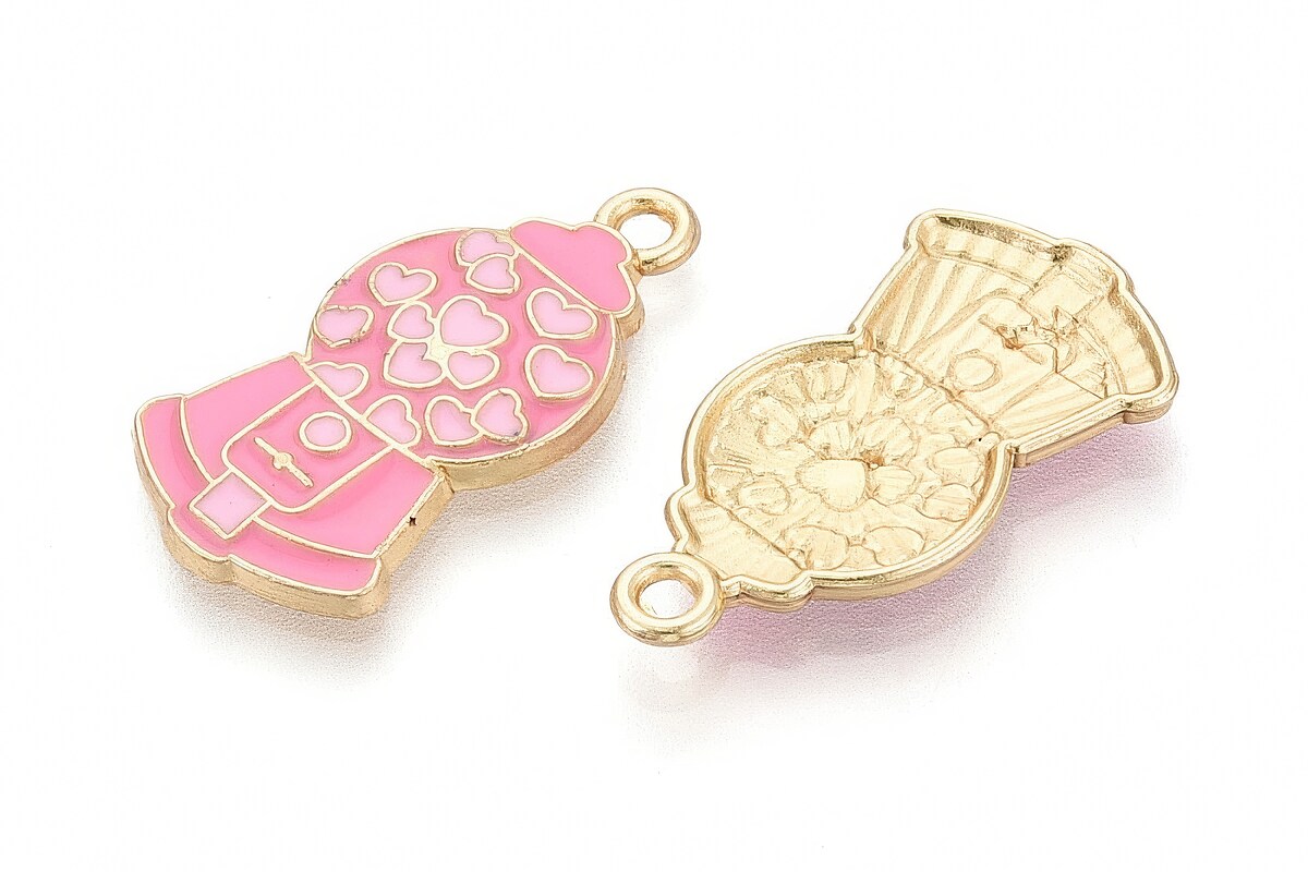Charm mini pandantiv auriu emailat masina cu guma 25x13mm