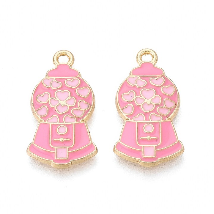 Charm mini pandantiv auriu emailat masina cu guma 25x13mm