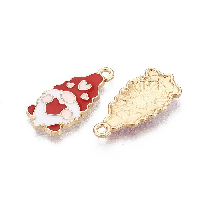 Charm mini pandantiv auriu emailat gnome 24,5x12mm