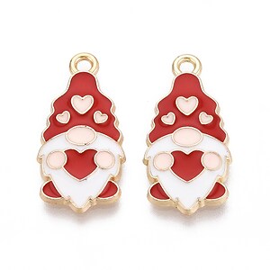 Charm mini pandantiv auriu emailat gnome 24,5x12mm
