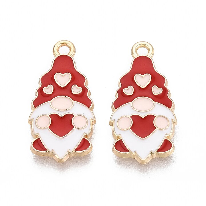 Charm mini pandantiv auriu emailat gnome 24,5x12mm