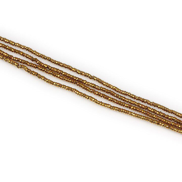 Hematit rondele fatetate 1x2mm - placat auriu (sirag)