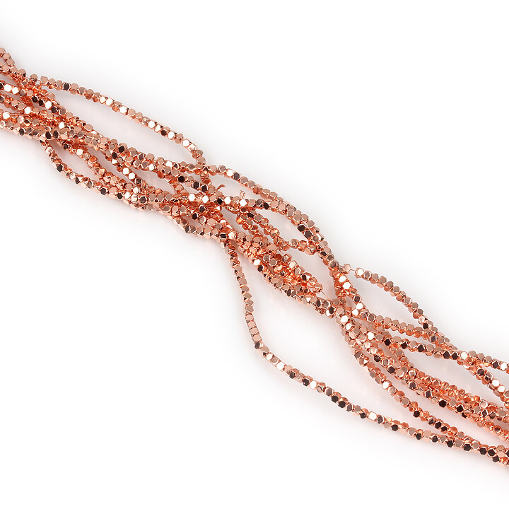 Hematit cub 1,5x1,5x1,5mm - placat rose gold (sirag)