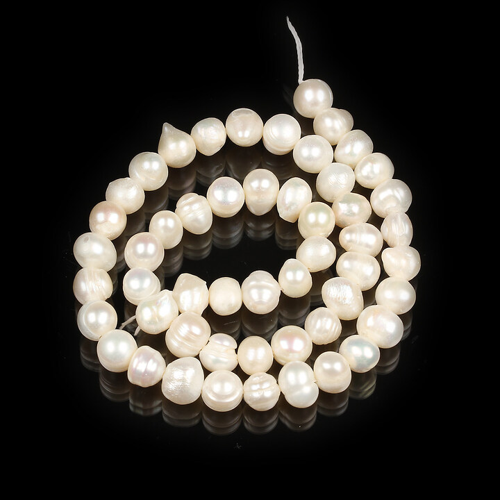 Margele perle de cultura crem aprox. 5-6x6-7mm (sirag)