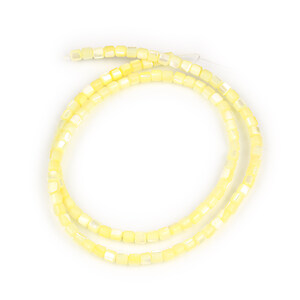 Margele sidef butoias 3,5x3,5mm (sirag) - galben deschis