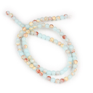 Margele regalite (jasp imperial) de sinteza sfere 4mm (sirag) - albastru deschis maro