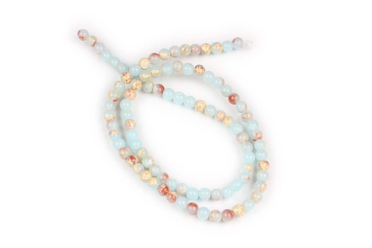 Margele regalite (jasp imperial) de sinteza sfere 4mm (sirag) - albastru deschis maro